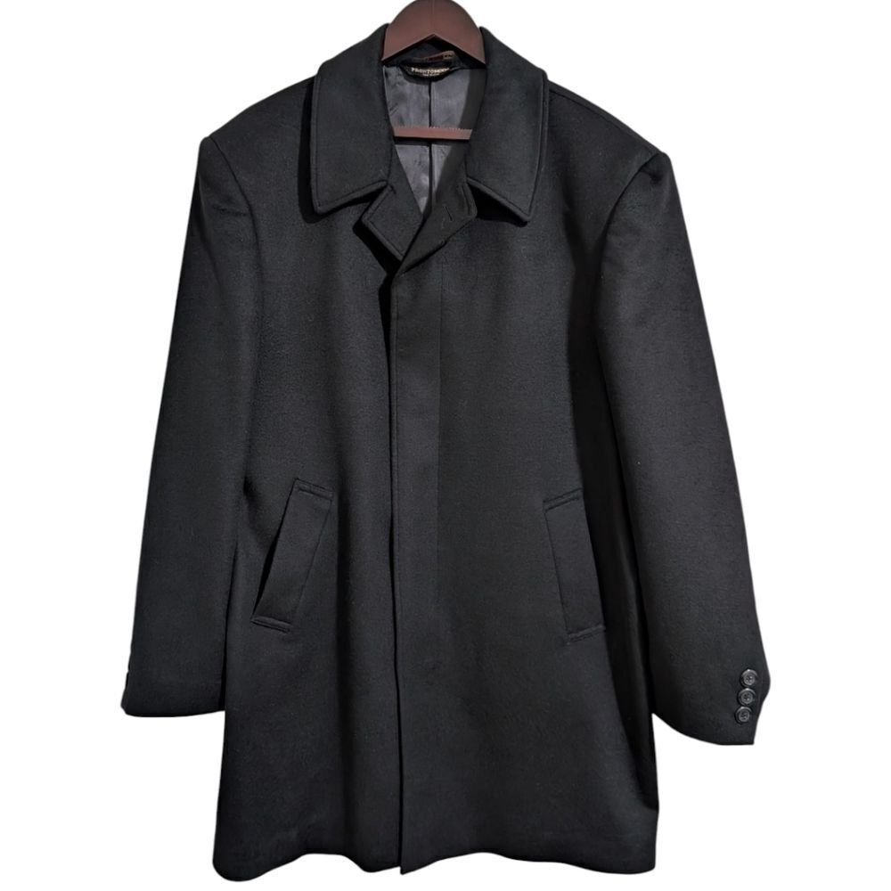 Pronto Moda Italia Cashmere Blend Overcoat - Black Men's Size 42R